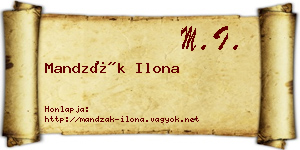 Mandzák Ilona névjegykártya