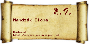 Mandzák Ilona névjegykártya